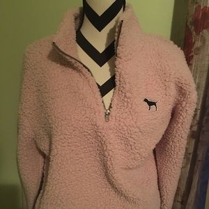 Vs Pink Sherpa Pullover